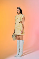 Yellow Buttercup Frill Mini Dress